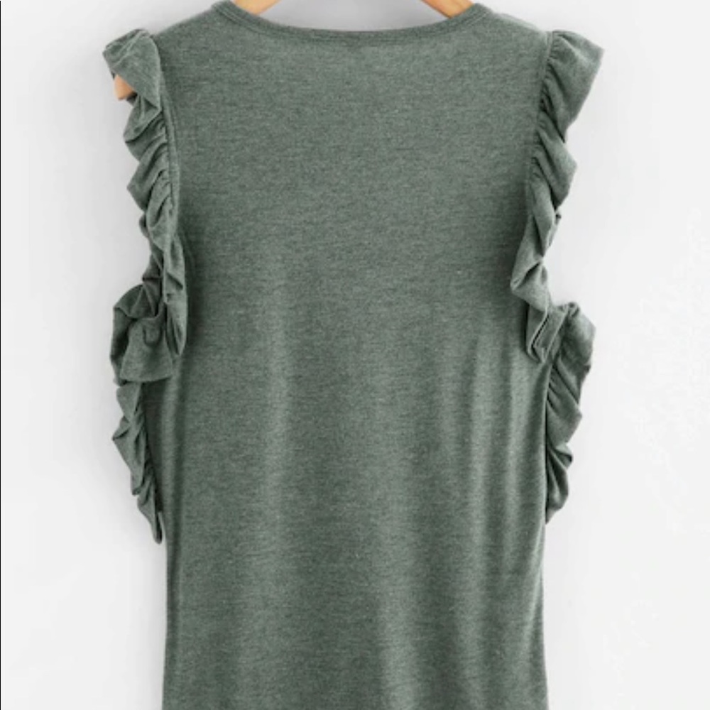 Gray Ruffle Tank - Picture 2 of 2